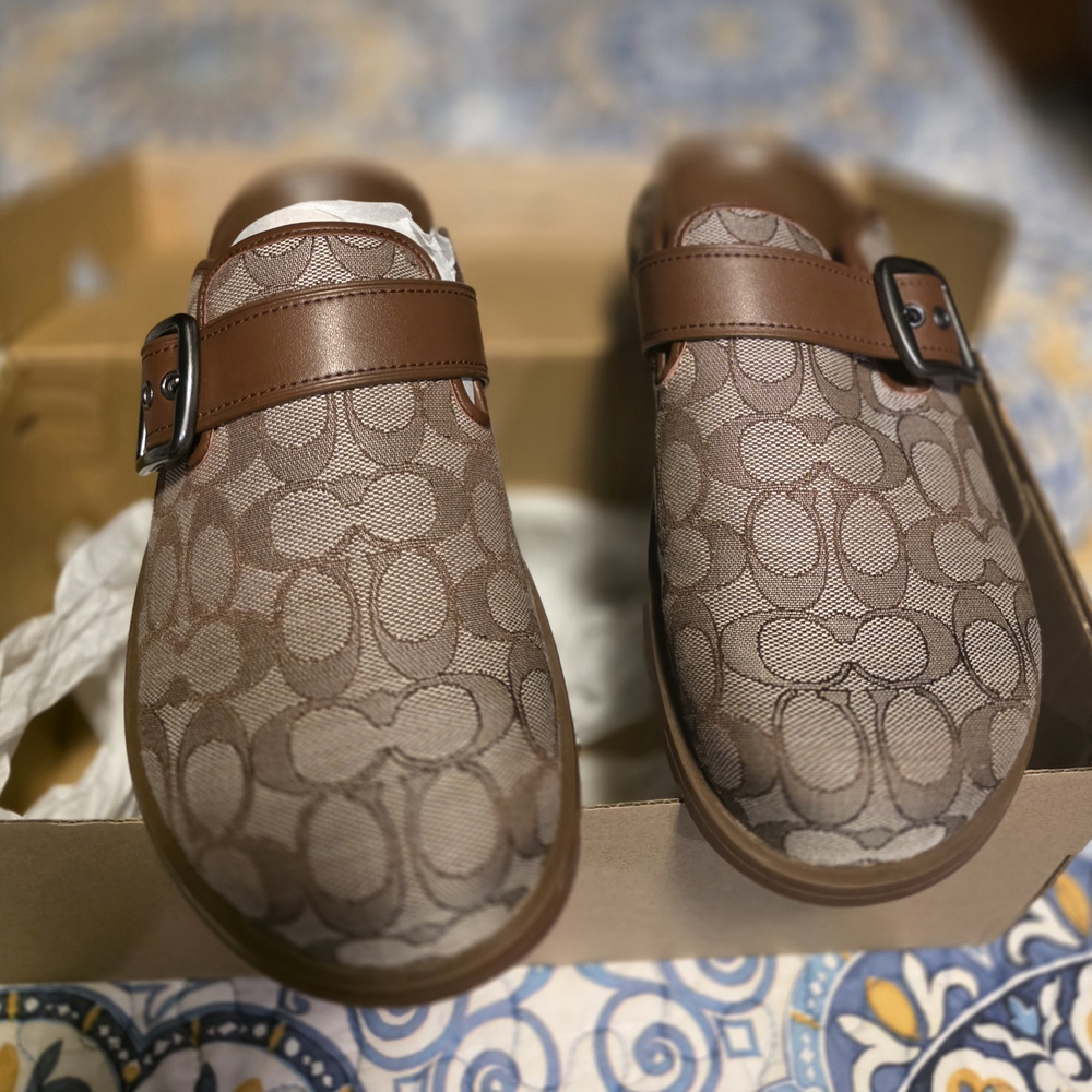 Coach Brown Patterned Kids Sandals
